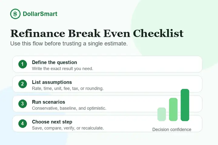 refinance break even checklist infographic